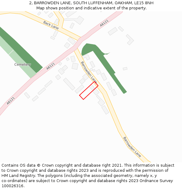 2, BARROWDEN LANE, SOUTH LUFFENHAM, OAKHAM, LE15 8NH: Location map and indicative extent of plot