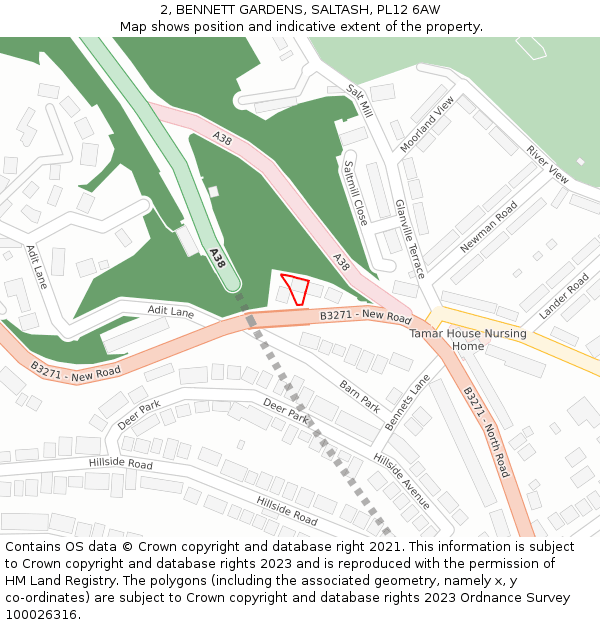 2, BENNETT GARDENS, SALTASH, PL12 6AW: Location map and indicative extent of plot