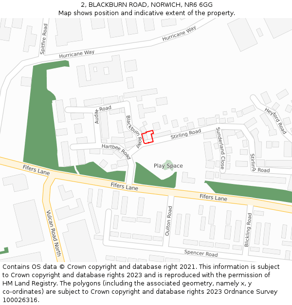 2, BLACKBURN ROAD, NORWICH, NR6 6GG: Location map and indicative extent of plot