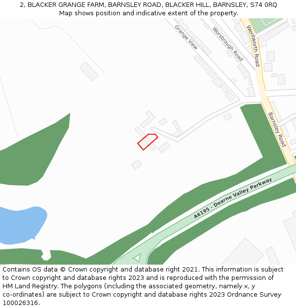 2, BLACKER GRANGE FARM, BARNSLEY ROAD, BLACKER HILL, BARNSLEY, S74 0RQ: Location map and indicative extent of plot