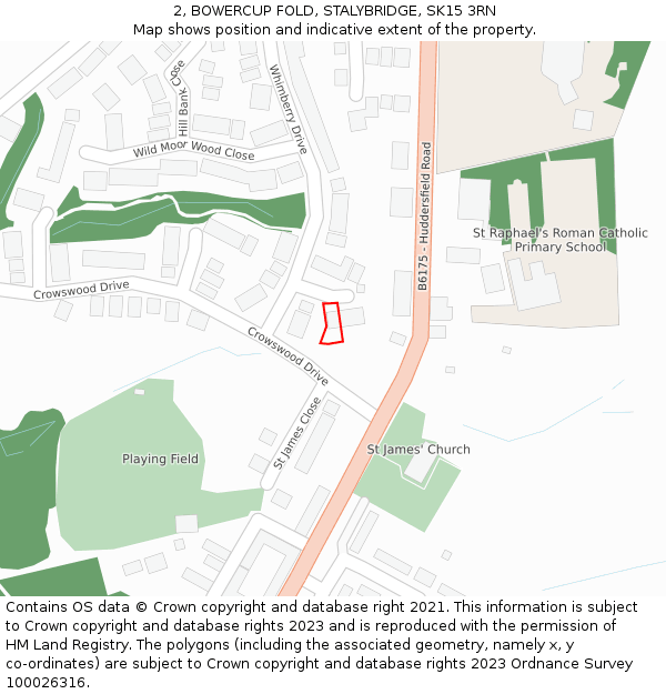 2, BOWERCUP FOLD, STALYBRIDGE, SK15 3RN: Location map and indicative extent of plot