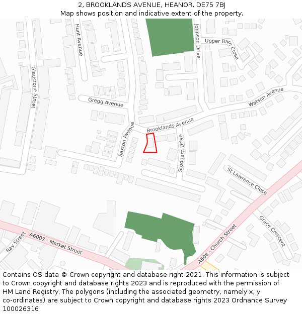 2, BROOKLANDS AVENUE, HEANOR, DE75 7BJ: Location map and indicative extent of plot