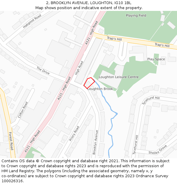 2, BROOKLYN AVENUE, LOUGHTON, IG10 1BL: Location map and indicative extent of plot