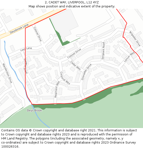2, CADET WAY, LIVERPOOL, L12 4YZ: Location map and indicative extent of plot