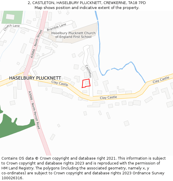 2, CASTLETON, HASELBURY PLUCKNETT, CREWKERNE, TA18 7PD: Location map and indicative extent of plot
