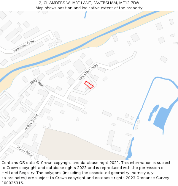 2, CHAMBERS WHARF LANE, FAVERSHAM, ME13 7BW: Location map and indicative extent of plot