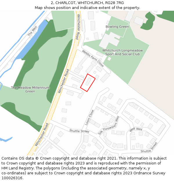 2, CHARLCOT, WHITCHURCH, RG28 7RG: Location map and indicative extent of plot