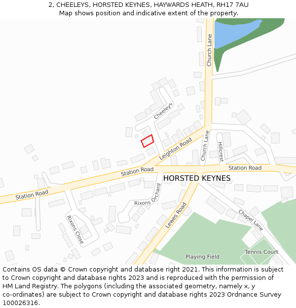 2, CHEELEYS, HORSTED KEYNES, HAYWARDS HEATH, RH17 7AU: Location map and indicative extent of plot