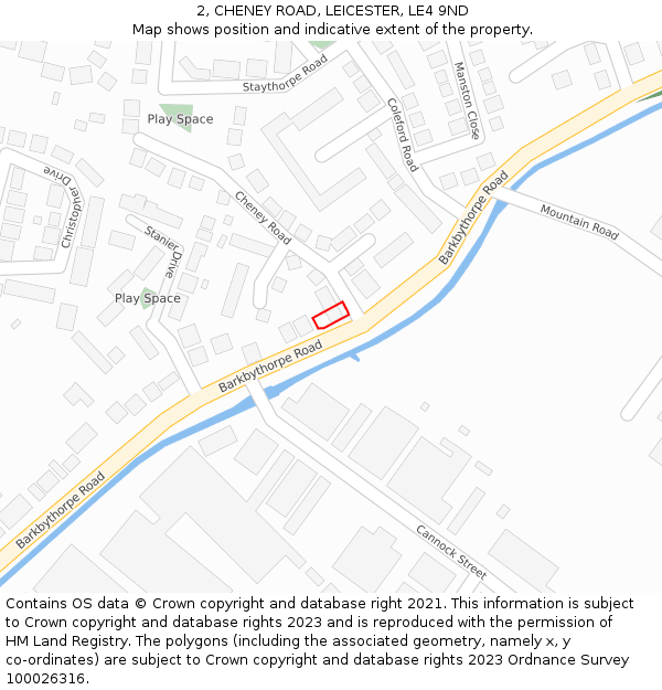 2, CHENEY ROAD, LEICESTER, LE4 9ND: Location map and indicative extent of plot