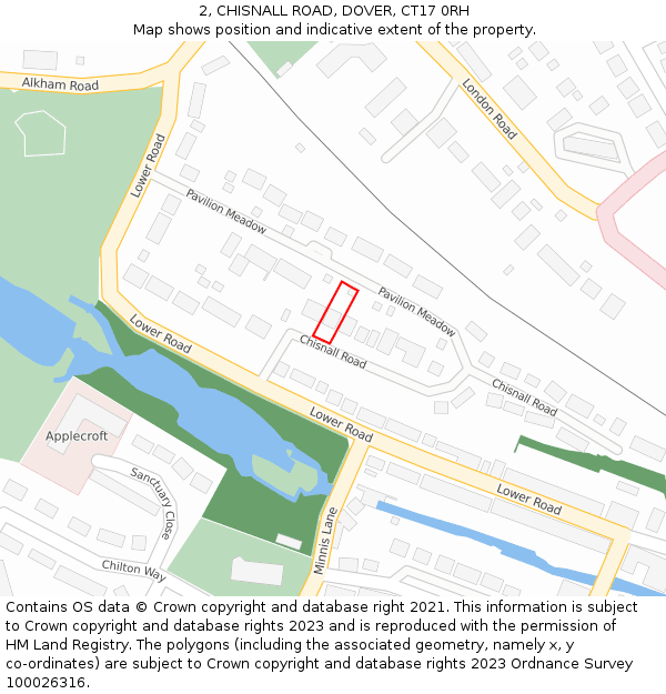 2, CHISNALL ROAD, DOVER, CT17 0RH: Location map and indicative extent of plot