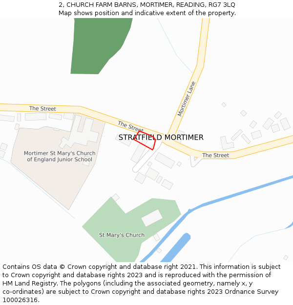 2, CHURCH FARM BARNS, MORTIMER, READING, RG7 3LQ: Location map and indicative extent of plot