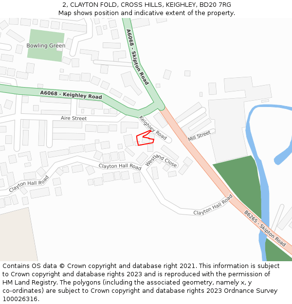 2, CLAYTON FOLD, CROSS HILLS, KEIGHLEY, BD20 7RG: Location map and indicative extent of plot