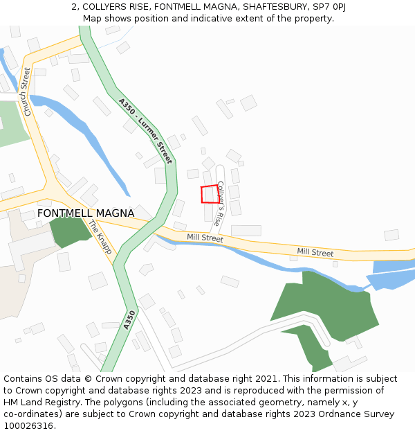 2, COLLYERS RISE, FONTMELL MAGNA, SHAFTESBURY, SP7 0PJ: Location map and indicative extent of plot