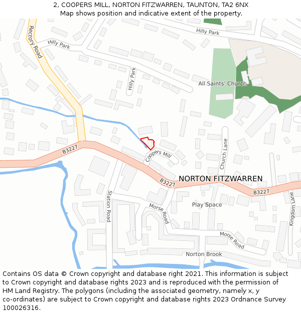 2, COOPERS MILL, NORTON FITZWARREN, TAUNTON, TA2 6NX: Location map and indicative extent of plot