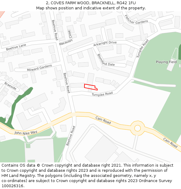 2, COVES FARM WOOD, BRACKNELL, RG42 1FU: Location map and indicative extent of plot