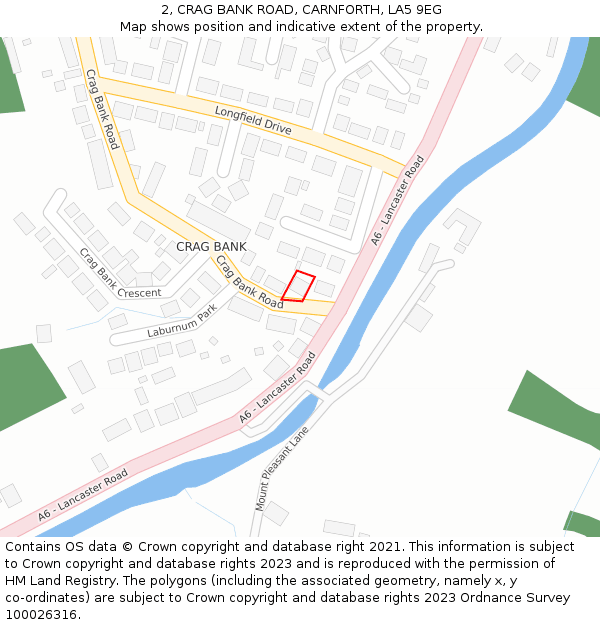 2, CRAG BANK ROAD, CARNFORTH, LA5 9EG: Location map and indicative extent of plot