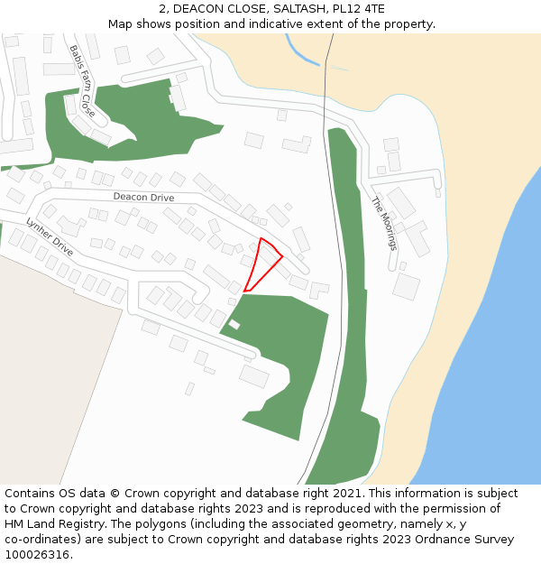 2, DEACON CLOSE, SALTASH, PL12 4TE: Location map and indicative extent of plot