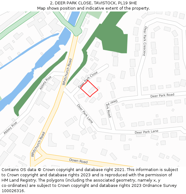 2, DEER PARK CLOSE, TAVISTOCK, PL19 9HE: Location map and indicative extent of plot