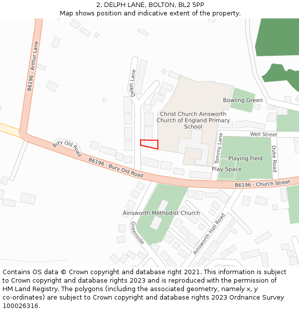 2, DELPH LANE, BOLTON, BL2 5PP: Location map and indicative extent of plot