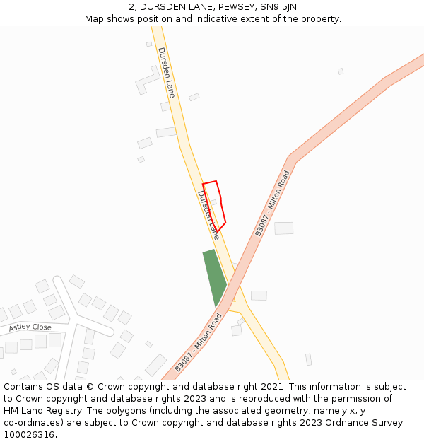 2, DURSDEN LANE, PEWSEY, SN9 5JN: Location map and indicative extent of plot