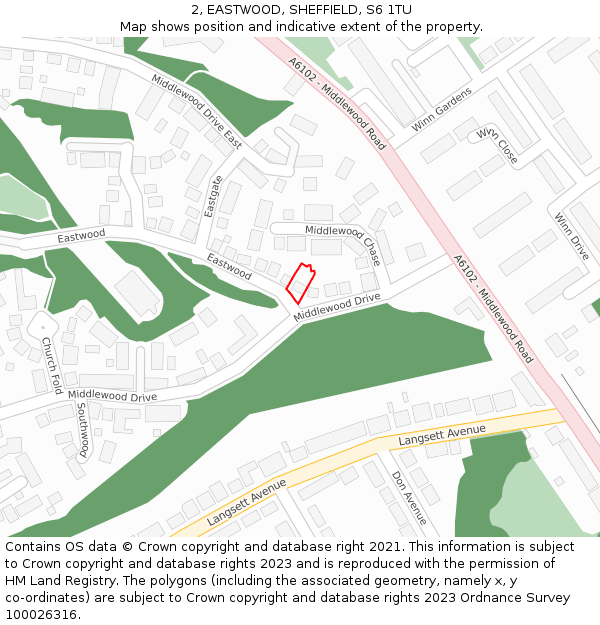 2, EASTWOOD, SHEFFIELD, S6 1TU: Location map and indicative extent of plot