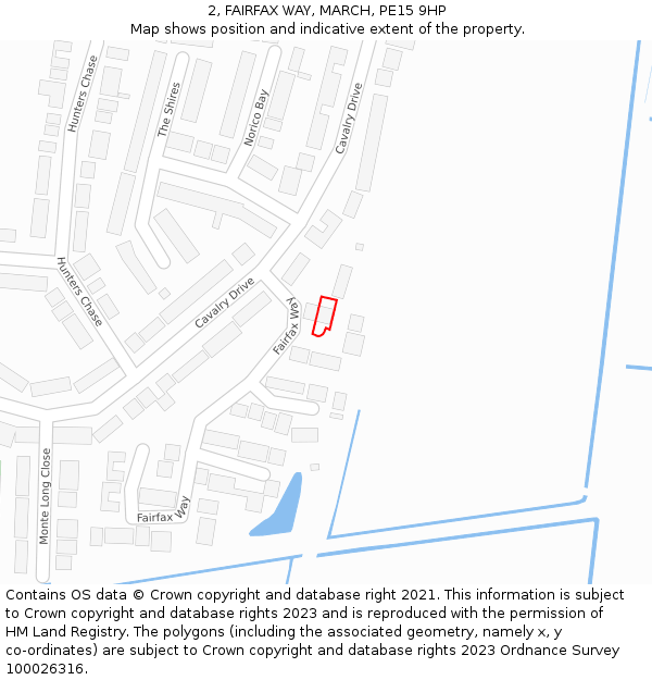 2, FAIRFAX WAY, MARCH, PE15 9HP: Location map and indicative extent of plot