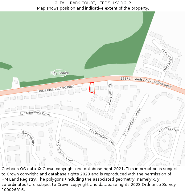 2, FALL PARK COURT, LEEDS, LS13 2LP: Location map and indicative extent of plot