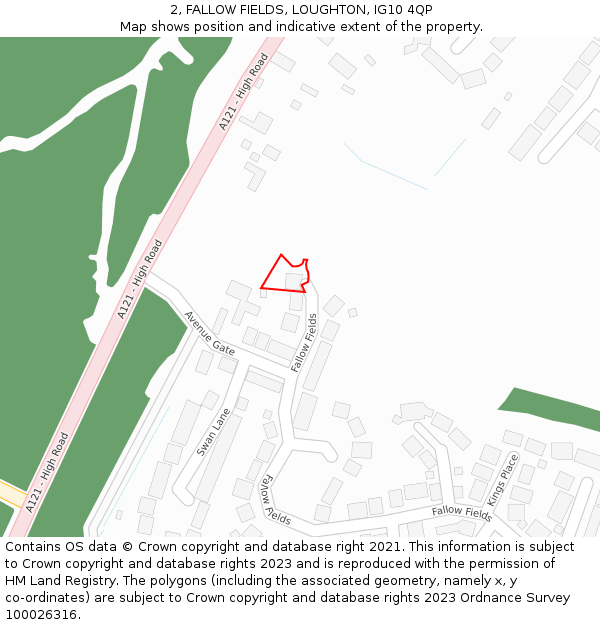 2, FALLOW FIELDS, LOUGHTON, IG10 4QP: Location map and indicative extent of plot