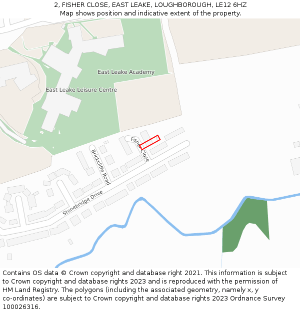 2, FISHER CLOSE, EAST LEAKE, LOUGHBOROUGH, LE12 6HZ: Location map and indicative extent of plot