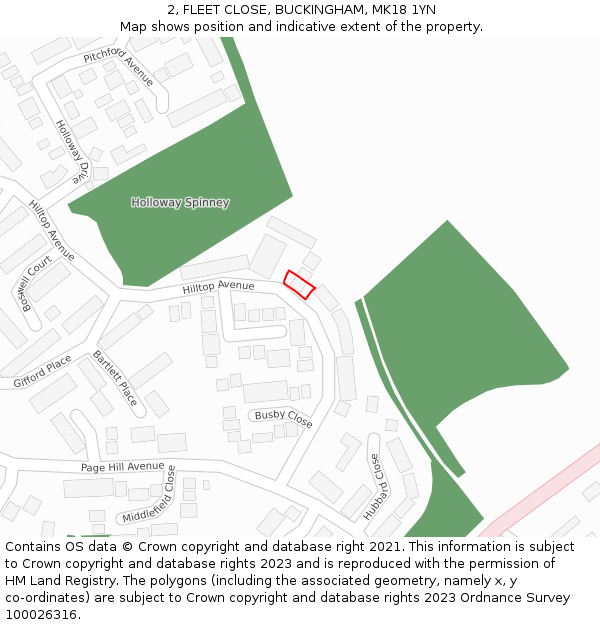 2, FLEET CLOSE, BUCKINGHAM, MK18 1YN: Location map and indicative extent of plot