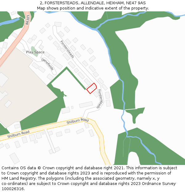 2, FORSTERSTEADS, ALLENDALE, HEXHAM, NE47 9AS: Location map and indicative extent of plot