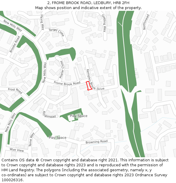 2, FROME BROOK ROAD, LEDBURY, HR8 2FH: Location map and indicative extent of plot