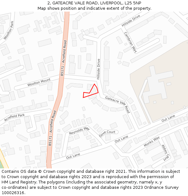 2, GATEACRE VALE ROAD, LIVERPOOL, L25 5NP: Location map and indicative extent of plot