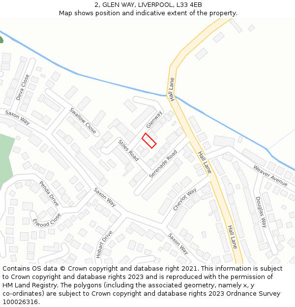 2, GLEN WAY, LIVERPOOL, L33 4EB: Location map and indicative extent of plot