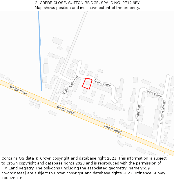 2, GREBE CLOSE, SUTTON BRIDGE, SPALDING, PE12 9RY: Location map and indicative extent of plot