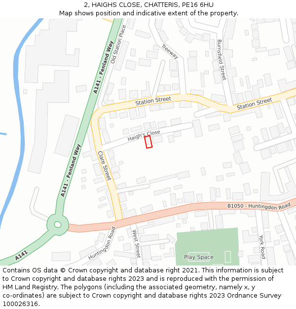 2, HAIGHS CLOSE, CHATTERIS, PE16 6HU: Location map and indicative extent of plot