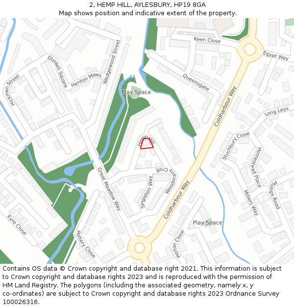 2, HEMP HILL, AYLESBURY, HP19 8GA: Location map and indicative extent of plot