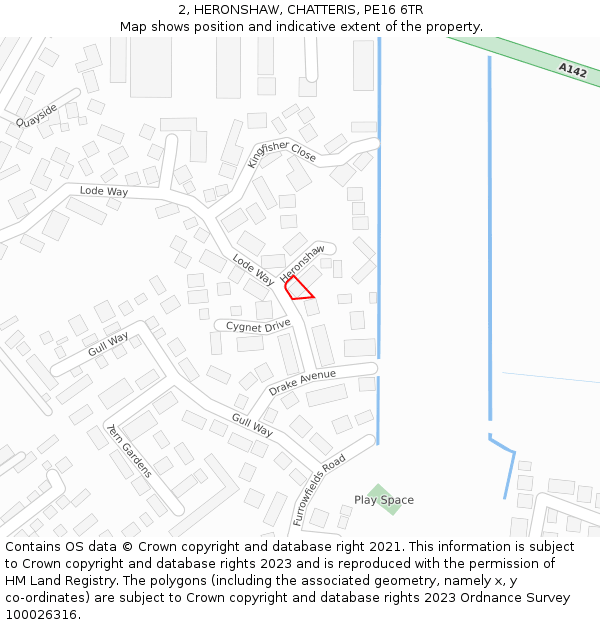 2, HERONSHAW, CHATTERIS, PE16 6TR: Location map and indicative extent of plot