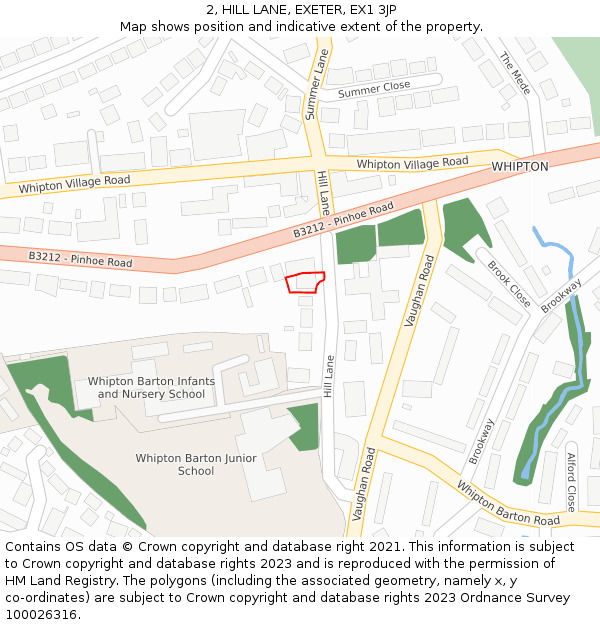 2, HILL LANE, EXETER, EX1 3JP: Location map and indicative extent of plot