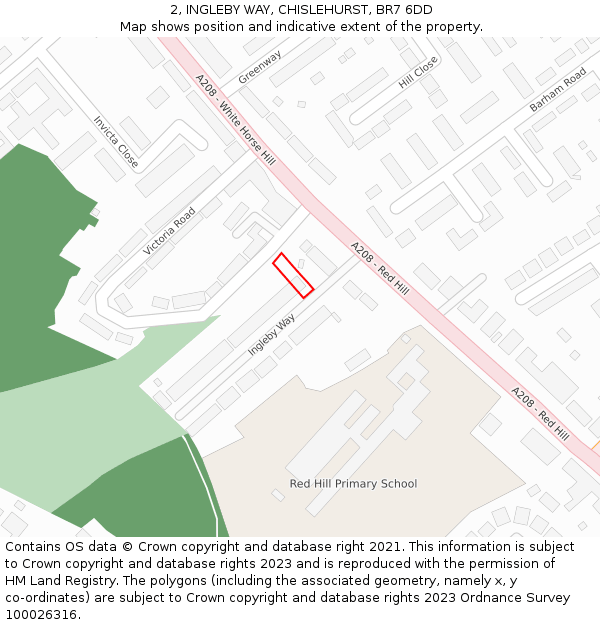 2, INGLEBY WAY, CHISLEHURST, BR7 6DD: Location map and indicative extent of plot