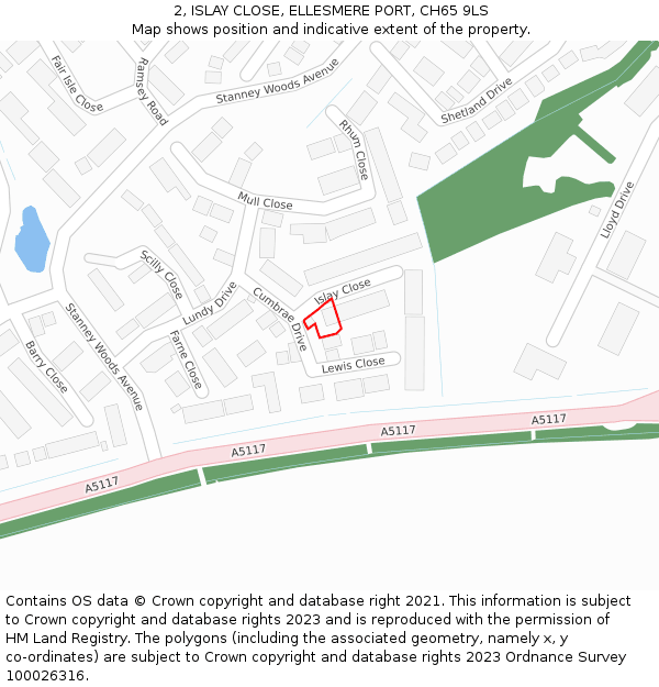 2, ISLAY CLOSE, ELLESMERE PORT, CH65 9LS: Location map and indicative extent of plot
