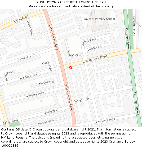 2, ISLINGTON PARK STREET, LONDON, N1 1PU: Location map and indicative extent of plot