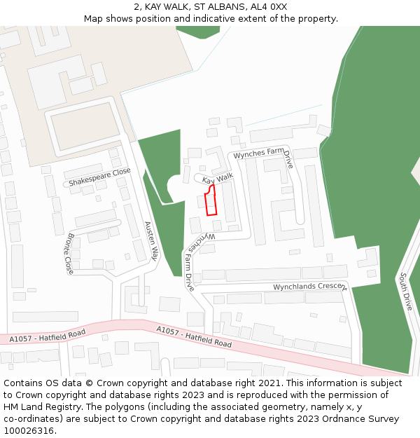 2, KAY WALK, ST ALBANS, AL4 0XX: Location map and indicative extent of plot