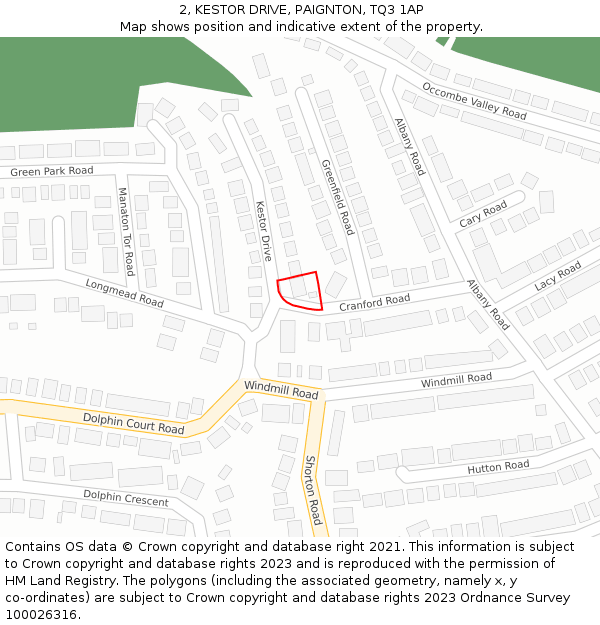 2, KESTOR DRIVE, PAIGNTON, TQ3 1AP: Location map and indicative extent of plot