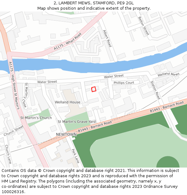 2, LAMBERT MEWS, STAMFORD, PE9 2GL: Location map and indicative extent of plot