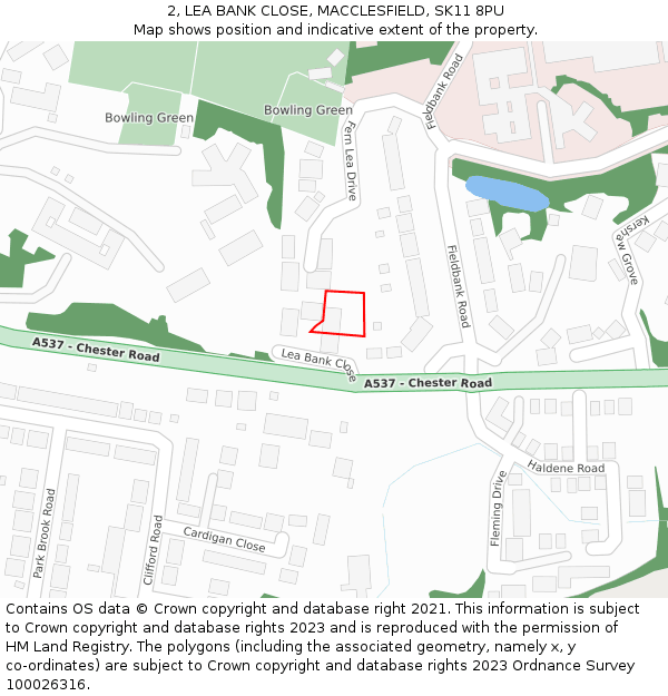 2, LEA BANK CLOSE, MACCLESFIELD, SK11 8PU: Location map and indicative extent of plot