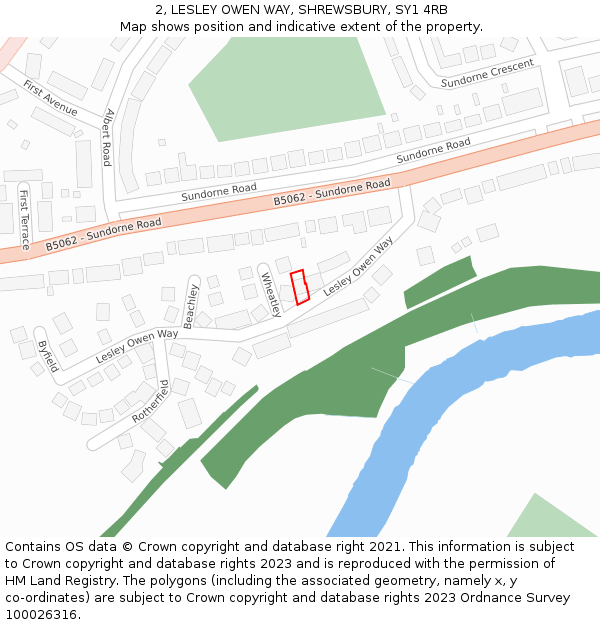 2, LESLEY OWEN WAY, SHREWSBURY, SY1 4RB: Location map and indicative extent of plot