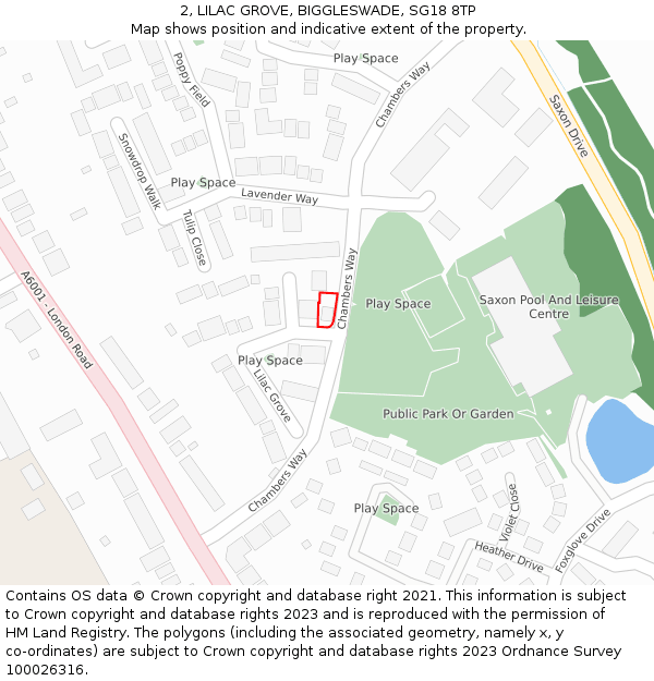 2, LILAC GROVE, BIGGLESWADE, SG18 8TP: Location map and indicative extent of plot