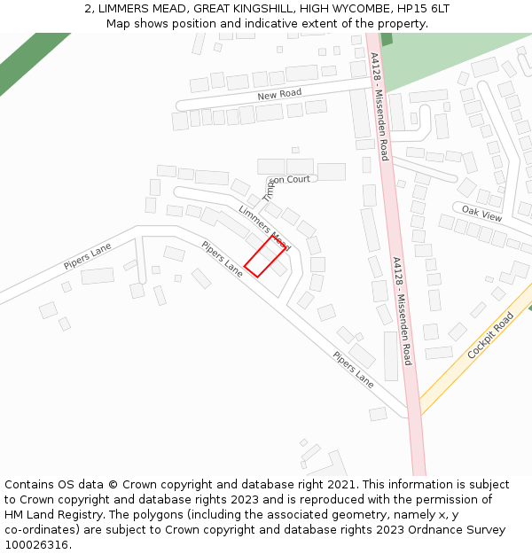 2, LIMMERS MEAD, GREAT KINGSHILL, HIGH WYCOMBE, HP15 6LT: Location map and indicative extent of plot