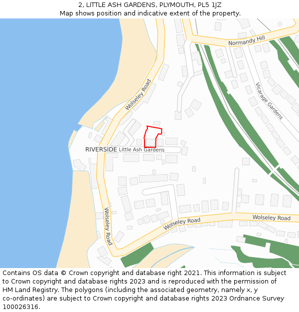 2, LITTLE ASH GARDENS, PLYMOUTH, PL5 1JZ: Location map and indicative extent of plot